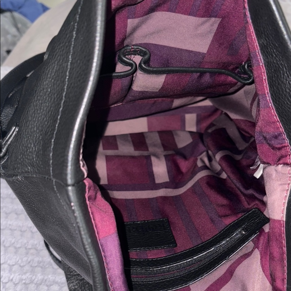 Kooba Elegant Black Leather Handbag with the long strap and magnetic closure - Picture 6 of 15